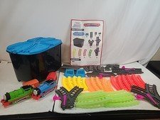 Thomas & Friends TrackMaster Glowing Track Bucket With 2 Trains & Carts *READ*