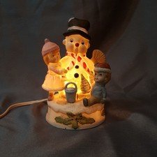 Vintage 1987 Artmark Frosty The Snowman & Friends Ceramic Night Light Figurine