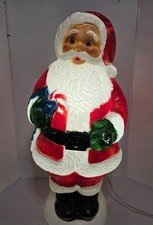Vintage Blow Mold Santa Claus Candy Cane Lighted Christmas 31" General Foam Read