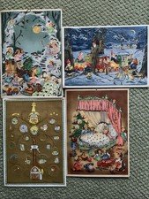Vintage German Advent Calendars 4 Total Each Different Beautiful Scenes On Each