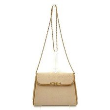 Vintage Gucci Shoulder bag Canvas Gold Chain Crossbody Pouch Authentic