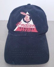 Vintage Indian Motorcycle Genuine Parts Embroidered Cap Adjustable Black Biker