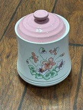 Vintage Pastel Floral Canister/Cookie Jar From Japan