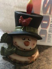 Vintage Rustic Snowman Accent Table Light Lamp