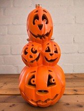 Vintage Stacked Pumpkin Jack-O-Lantern Light-Up Halloween Decoration Blow mold