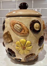 VTG 1950’s Napco Cookies All Over Cookie Jar With Walnut Handle JAPAN Collectors