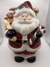Vtg Santa Claus Cookie Jar Christmas Kitchen Earthenware Home Trends St Nick
