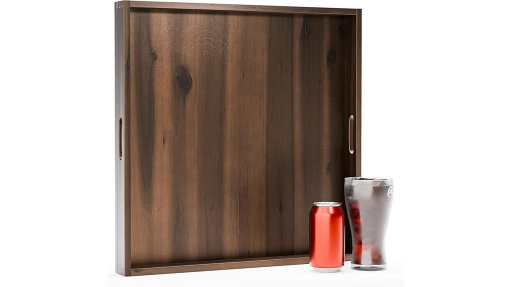 walnut wooden ottoman tray