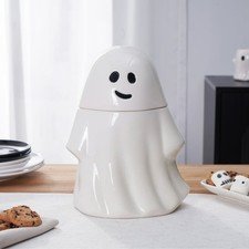 Way to Celebrate Halloween Ceramic Ghost Cookie Jar Tabletop Decoration