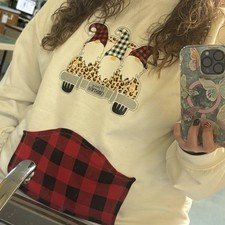 Women Christmas Jumper Pullovers Hanging My Gnomies Sweatshirt Xmas Casual Shirt