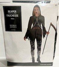 Womens Reaper Halloween Costume Goth Hooded Tunic & Leggings Adult Small 2-4 NEW