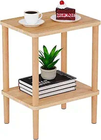 wooden 2 tier storage table