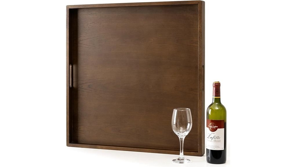 wooden tray with handles