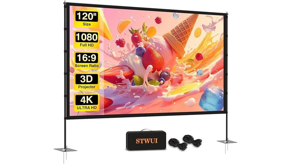 120 inch outdoor projector screen