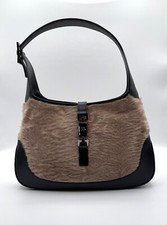 1999 Vintage Gucci Jackie O Natural Goat Fur Medium Shoulder Bag - NEW w/o tag