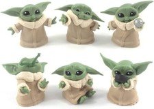6pc Yoda Star Wars Baby Yoda Mandalorian Playset 6 Figure Cake Topper Toy Set