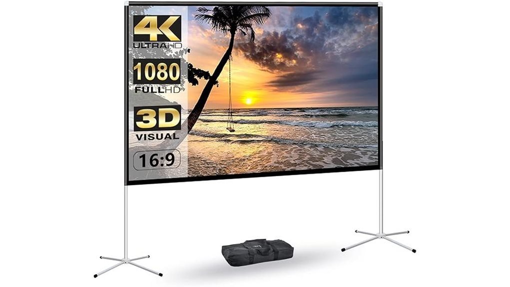 80 inch portable projector screen