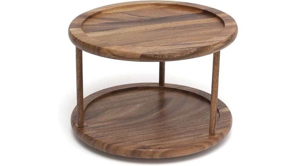 acacia wood kitchen turntable