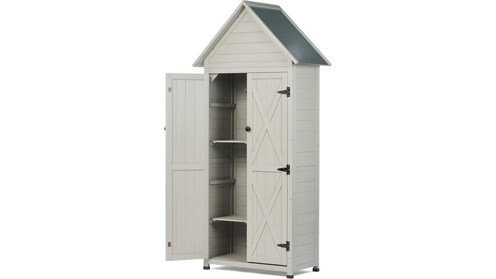 adjustable shelving outdoor shed