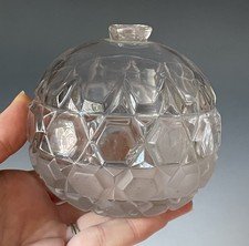 Antique Clear Pressed Glass Round Oil Lamp Victorian - Edwardian 19th - 20th C.