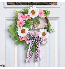 Artificial Sunflower Spring Wreath Decor