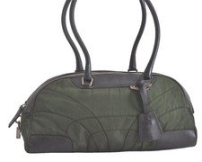 Authentic PRADA Vintage Nylon Leather Shoulder Hand Bag Green Khaki Junk 020AA