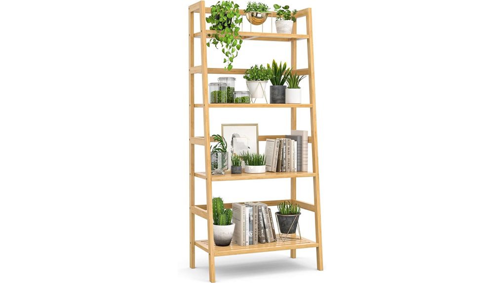 bamboo ladder shelf design