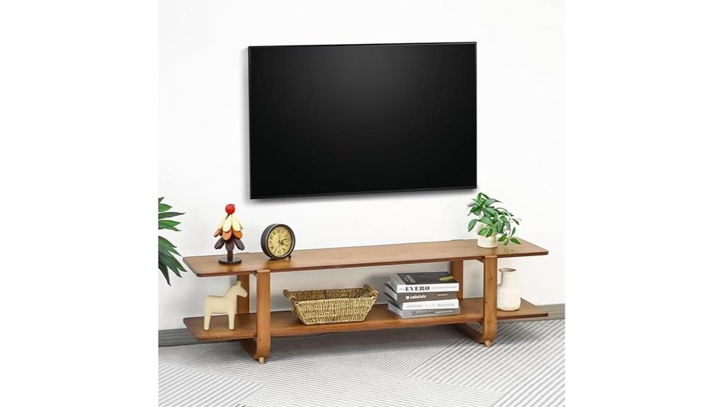 bamboo tv stand 65 inch