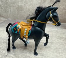 Barbie Mattel Interactive Black Horse Neigh Sound Working Saddle Bridle