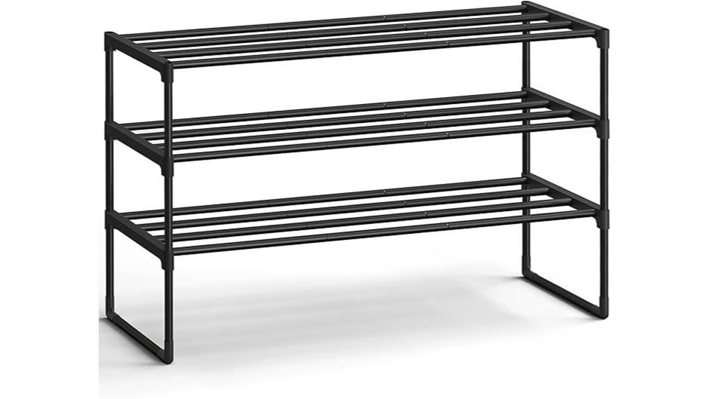 black 3 tier shoe organizer
