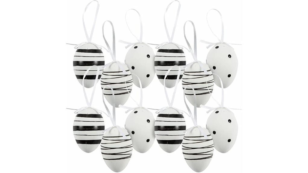 black and white ornaments