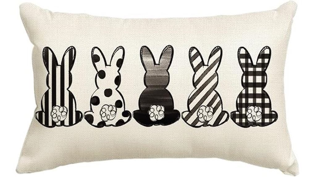 black and white pillow