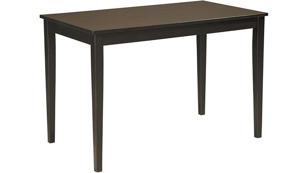 black rectangular dining table