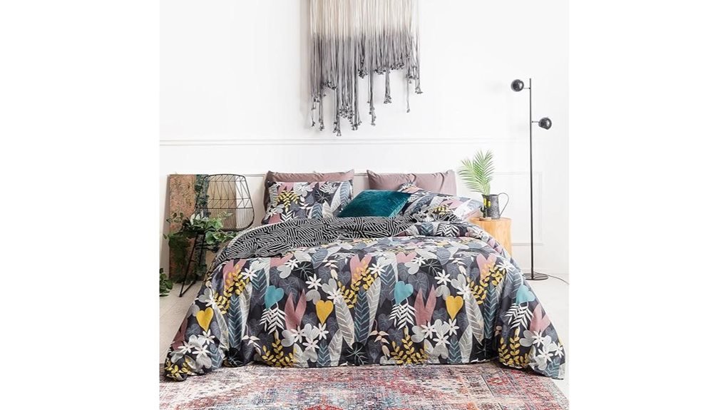 black tropical duvet cover