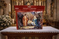 Caltime Advent Calendar Christmas Manger Mail Envelope England VTG 9x13 NEW