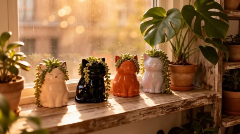 cat themed planter pots collection