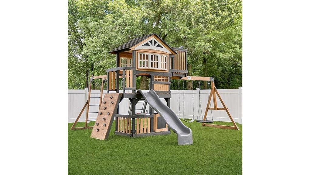 cedar wood swing set