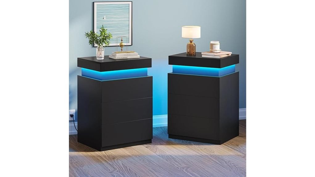 charging led nightstands set