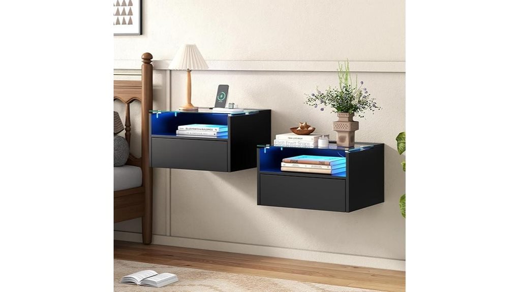 charging nightstand set black