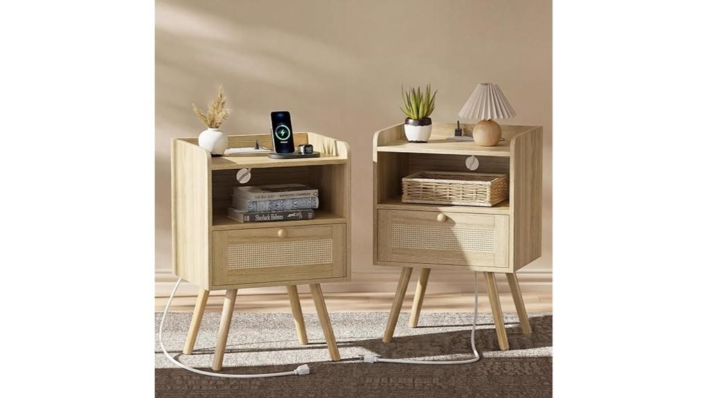 charging nightstands set pair