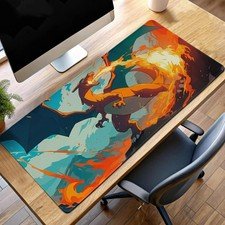 Charizard Fire Blast Gaming Mouse Pad Fire Type Pokemon Desk Mat Gift