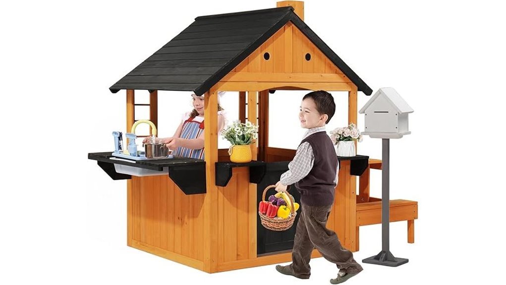 children s wooden playhouse set