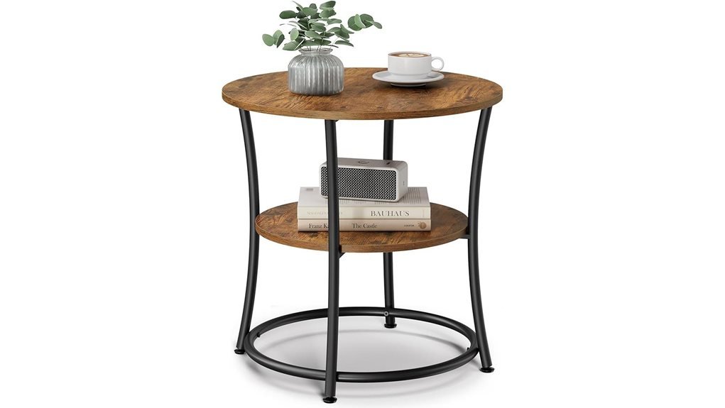 compact round side table