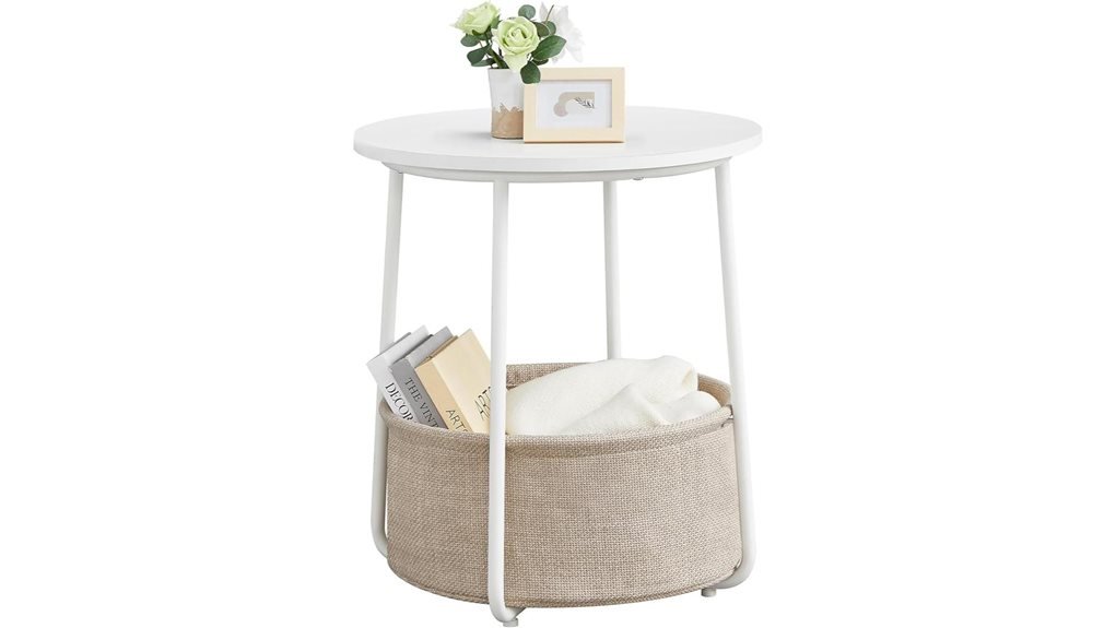 compact round side table