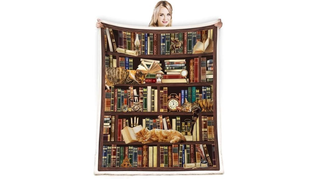 cozy book themed gift throw
