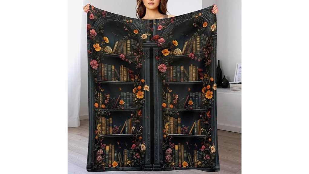 cozy gothic library blanket