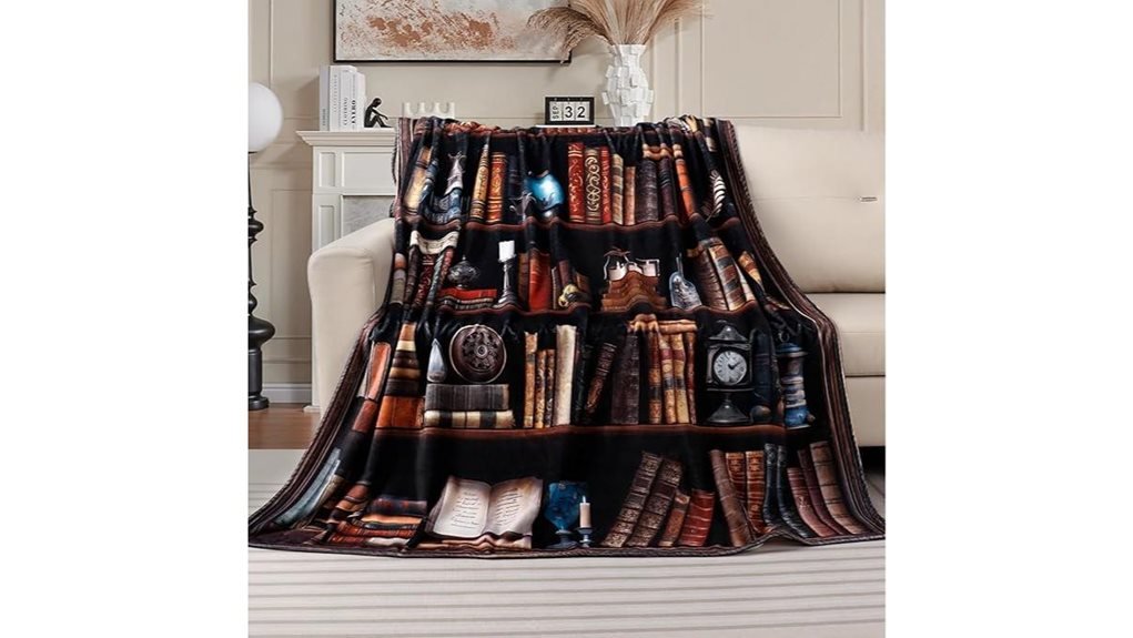 cozy vintage book blanket