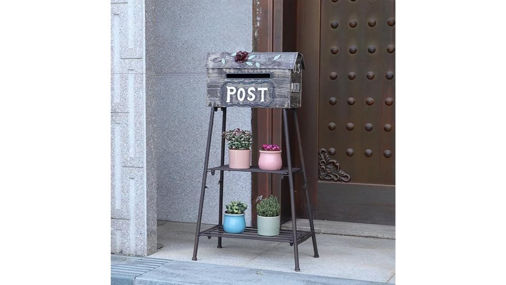 decorative metal mailbox planter