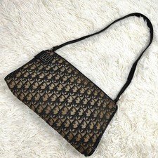 Dior Handbag Shoulder Bag Trotter Pattern Canvas Leather Vintage