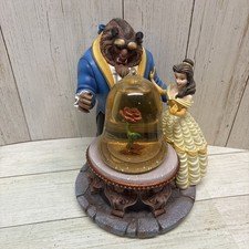 Disney Beauty and the Beast Snow Globe Enchanted Rose Musical Snowglobe READ